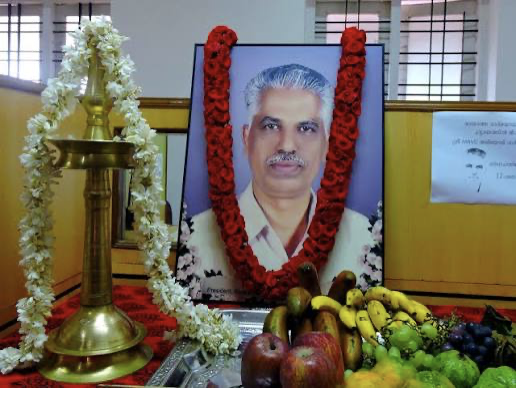 Portrait of Sri M. N. V. G. Adiyodi at a commemorative gathering